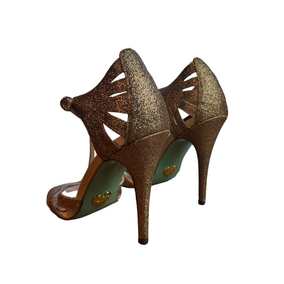 Betsey Johnson Gold Glitter Heels - Picture 5 of 6